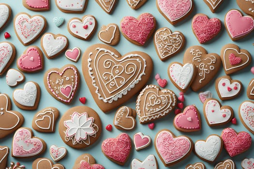 Gingerbread in the shape of a heart for Valentine's Day