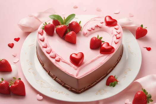 Heart-shaped mousse cake for Valentine's Day