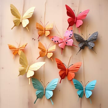art and craft. colorful paper butterfly. AI Generated
