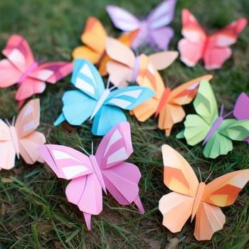 art and craft. colorful paper butterfly. AI Generated