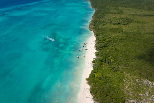 wonderful white sandy beach and turquoise ocean in zanzibar at sunny day, Tanzania