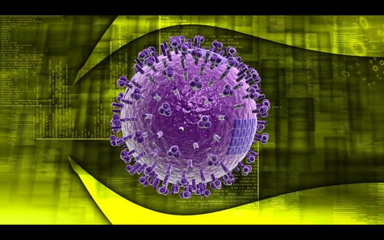 Digital illustration of avian virus in colour background