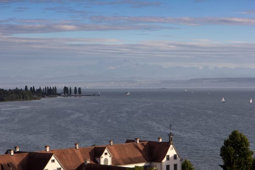 Lake Constance with a view of Switzerland and the Alps