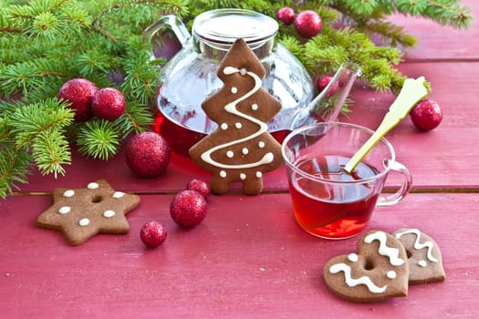 Hot tea,gluehwein and placeets