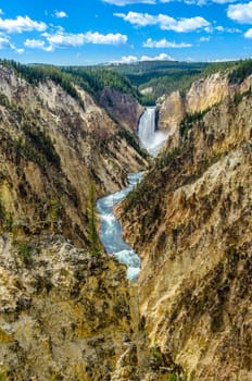 Landscape view at Grand canyon of Yellowstone, Wyoming, USA