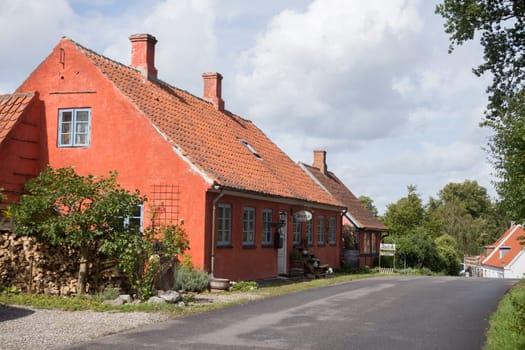 Red brick house in a side street of Tranekér