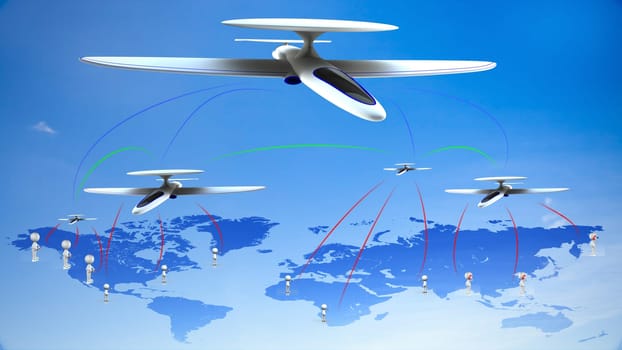 abstract technology world global network business connection for adv or others purpose use