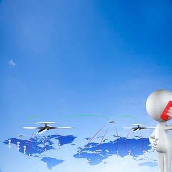 abstract technology world global network business connection for adv or others purpose use