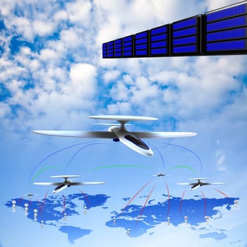 abstract technology world global network business connection for adv or others purpose use