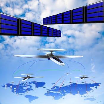 abstract technology world global network business connection for adv or others purpose use