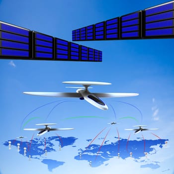 abstract technology world global network business connection for adv or others purpose use