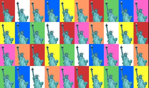 Colorful collage of Lady Liberty. (New York City)