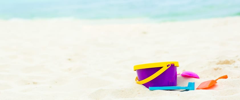 Panoramic view of a white sand beach