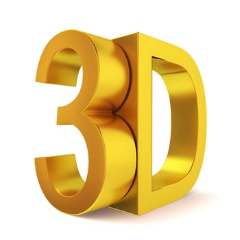 3D sign. 3d illustration on white background