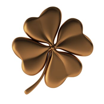 3d render of bronze clover