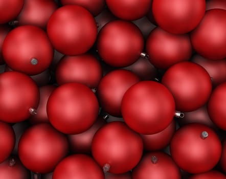 Many christmas balls. 3d background