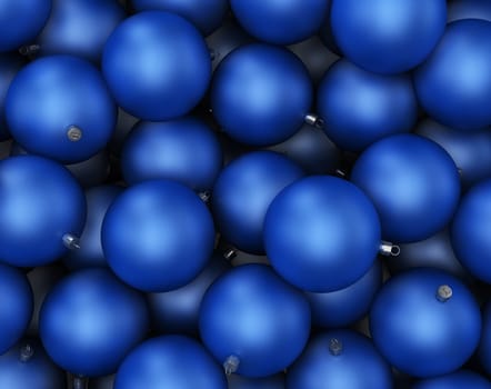 Many christmas balls. 3d background