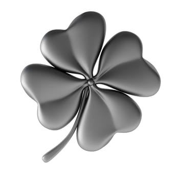 3d render of silver clover