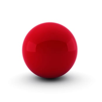 3d render of red ball on white