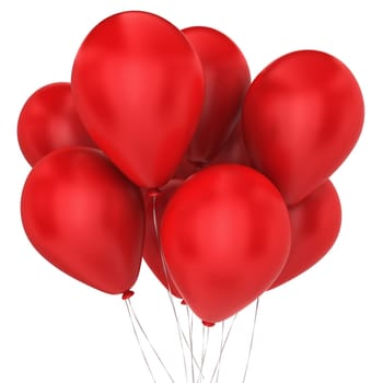 Bunch of balloons. 3d illustration on white background