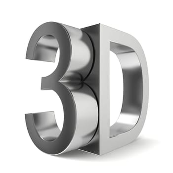 3D sign. 3d illustration on white background