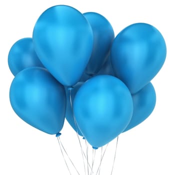 Bunch of balloons. 3d illustration on white background