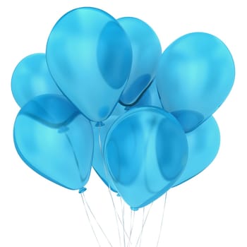 Bunch of balloons. 3d illustration on white background