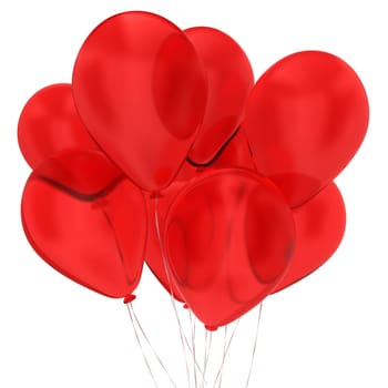 Bunch of balloons. 3d illustration on white background