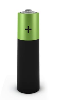 green battery - 3d render on white