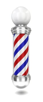 Barber pole. 3d illustration on white background
