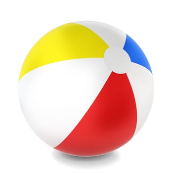 Beach ball. 3d illustration on white background