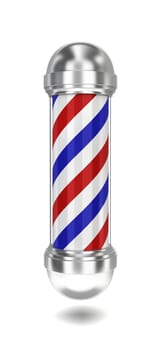 Barber pole. 3d illustration on white background