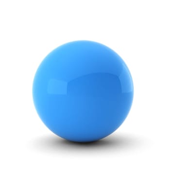 3d render of  blue ball on white
