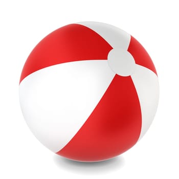 Beach ball. 3d illustration on white background