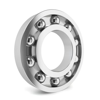 Steel ball bearing. 3d illustration on white background