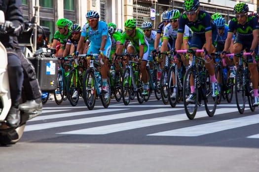 Cyclist during the final parade of 97th edition of the Giro d'Italia on November 01, 2014