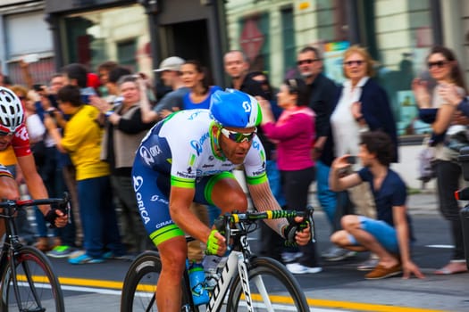Cyclist during the final parade of 97th edition of the Giro d'Italia on November 01, 2014