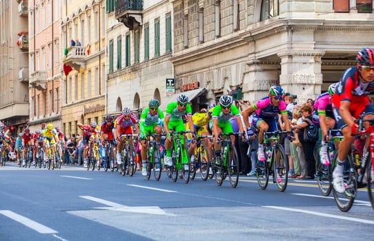 Cyclist during the final parade of 97th edition of the Giro d'Italia on November 01, 2014