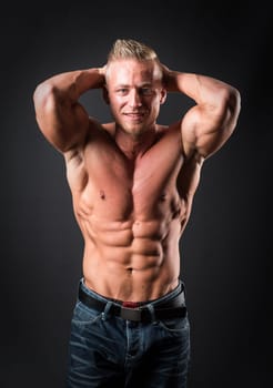 a well-trained young man shows himself in poznan