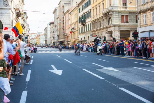 Cyclist during the final parade of 97th edition of the Giro d'Italia on November 01, 2014