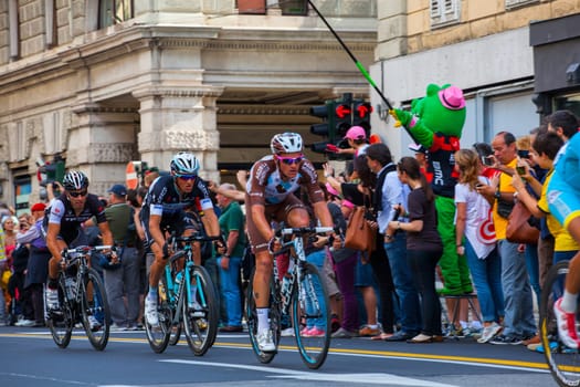 Cyclist during the final parade of 97th edition of the Giro d'Italia on November 01, 2014