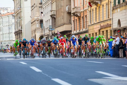 Cyclist during the final parade of 97th edition of the Giro d'Italia on November 01, 2014