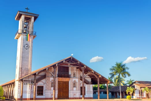 UNESCO World Heritage Jesuit Mission church in San Ignacio, Bolivia