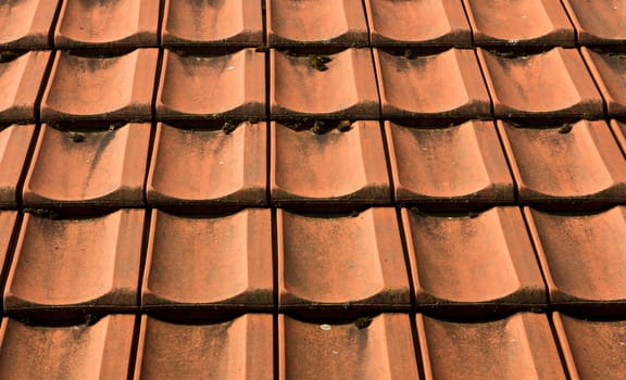 red roof tiles laid full-surface also usable as background