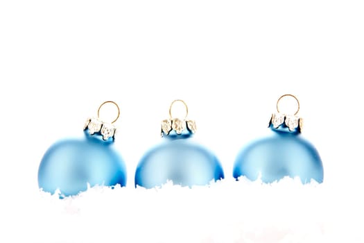 Christmas,Christmas balls blue with white background