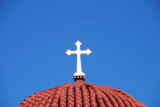 Greek Orthodox Church Cross Dome Crete Georgioupolis Ekklisia Analipseos