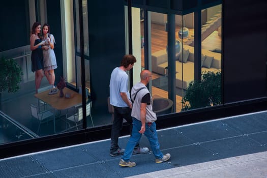 View of people in Milan, Italy