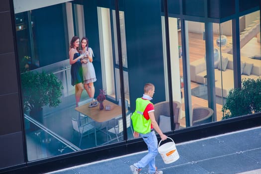 View of people in Milan, Italy