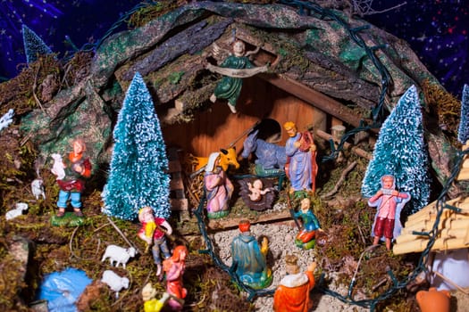 View of nativity scene, in Italian called Presepe