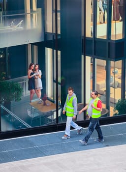 View of people in Milan, Italy